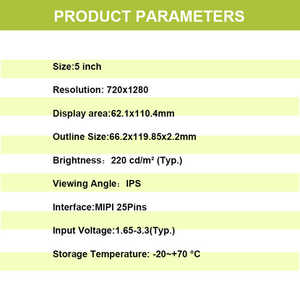 Wisecoco 2.4 2.8 3 3.5 5 5.5 7 10.1 12.9 pollici MIPI Mcu Rgb Spi Lvds HMI interfaccia TFT LCD 5 pollici 720*1280 modulo Display LCD - Product Image 6