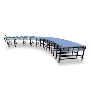 Rubber-coated Skate Wheel <strong>Conveyor</strong> Roller Line Customized Flexible Retractable Roller <strong>Conveyor</strong> for Feed Boxes <strong>Unloading</strong> - Product Image 3