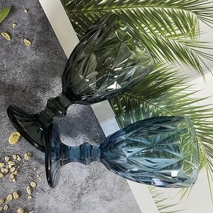 ビンテージワイングラスStemlessカスタム彫刻クリスタルワイングラスヴィンテージ色の飲み物ヴィンテージグラスゴブレット