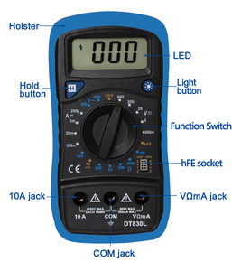 ดิจิตอลมัลติมิเตอร์ DT830L Backlight รุ่นที่เรียบง่าย multitester อิเล็กทรอนิกส์เครื่องมือ - Product Image 2