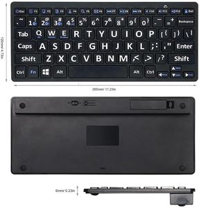 Teclado de impresión grande 78 teclas para ancianos o discapacitados visuales 2,4G Teclados inalámbricos para personas con baja visión Estudiantes mayores - Product Image 2
