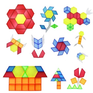 Bloques translúcidos coloridos con formas geométricas, juguetes para aprender desde casa, 180 piezas - Product Image 3
