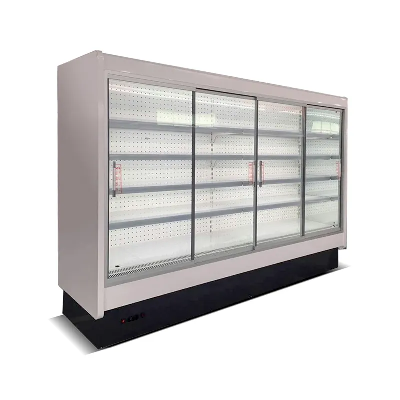 O armário refrigerado do licor do equipamento comercial usado congelar da porta do vidro do supermercado