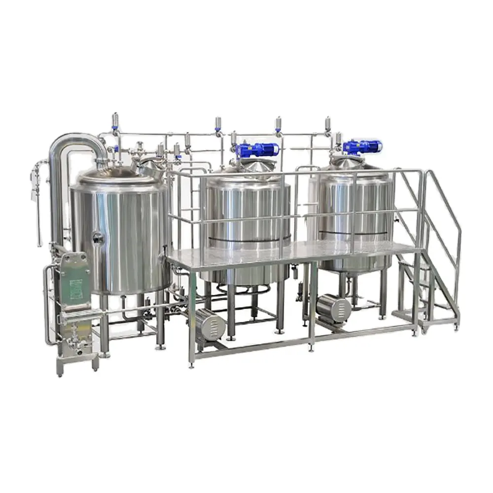 Equipo de elaboración de cerveza artesanal de 500L, configuraciones personalizadas con calefacción eléctrica a vapor con plano de planta diseñado