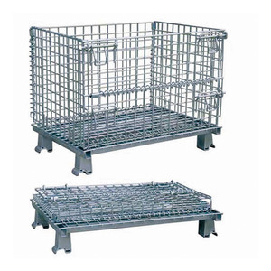Caja de almacenamiento apilable pequeña plegable contenedor de jaula de alambre de malla metálica - Product Image 5