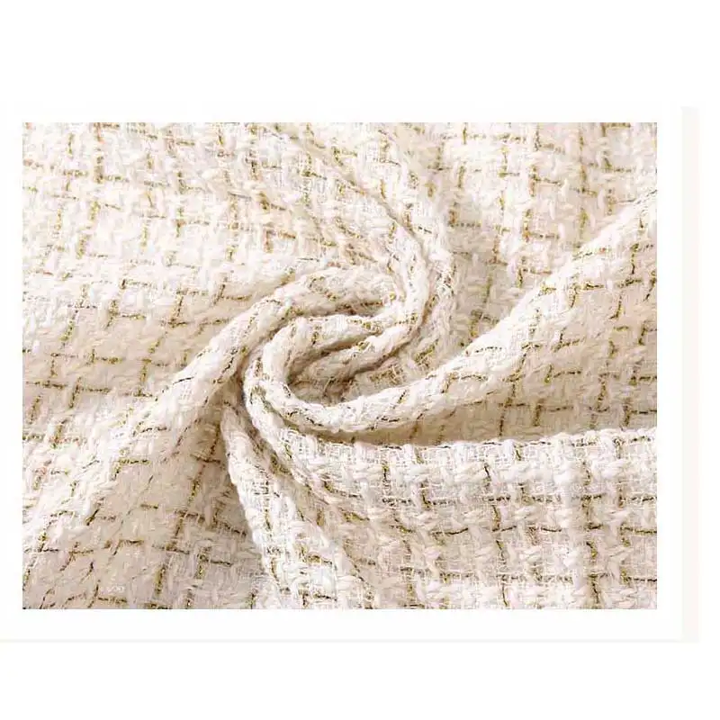 Fashion Design 100% Polyester Wol Zoals Plaid Tweed Stof