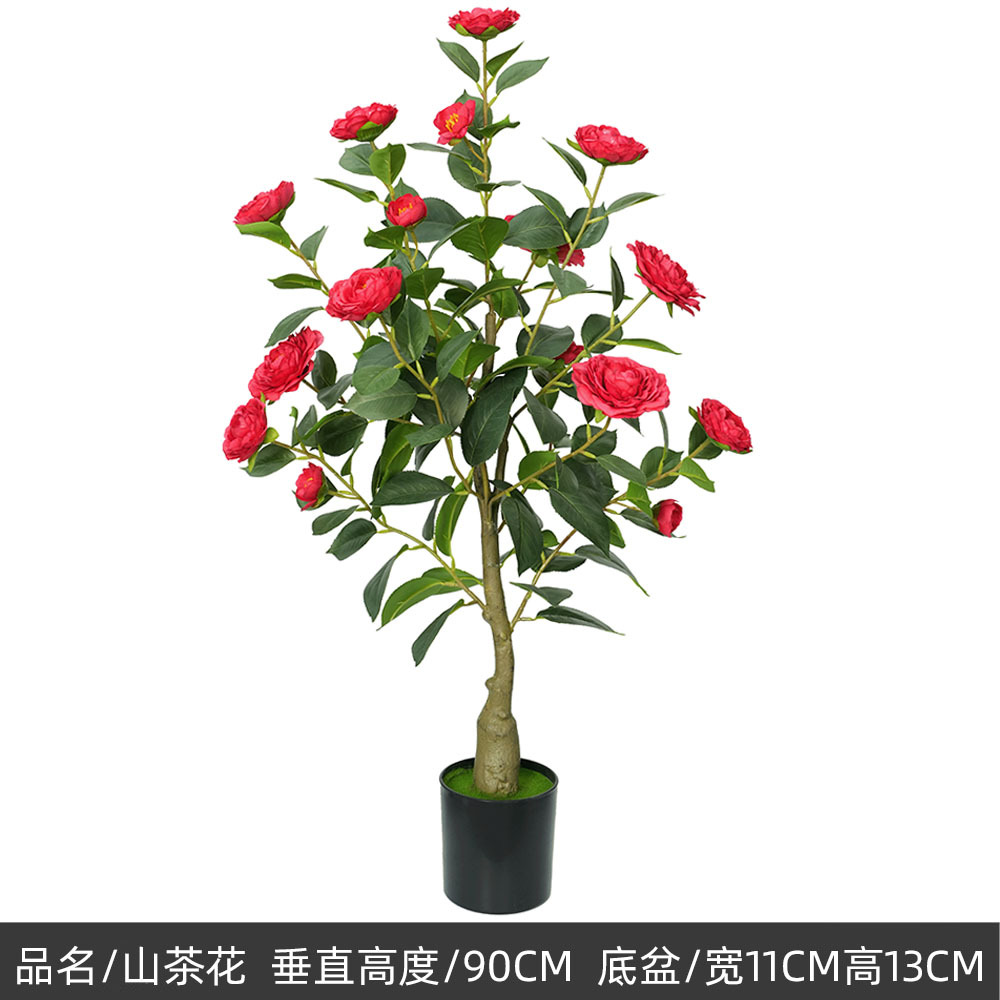90cm fleurs camélia, rouge