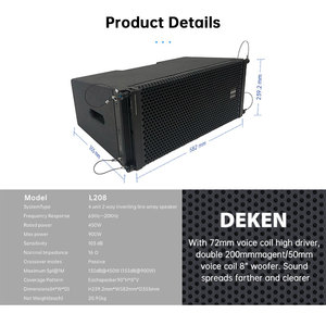 عرض ديكن L208 نظام صوت احترافي مزدوج 8 بوصة 2 طرق صفيف خط مكبر صوت 4 صندوق صوت - Product Image 4