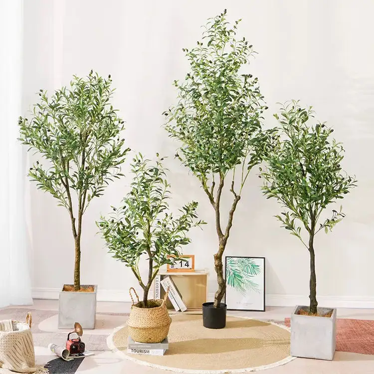 Plantas de olivo para interiores, decoración interior superventas, planta de seda, olivo artificial a la venta