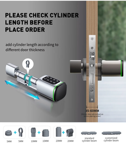 Smart Cylinder <strong>Lock</strong> with TTlock Tuya <strong>Blue</strong> Tooth APP Mechanical <strong>Key</strong> WiFi BLE Digital Electronic Password Card <strong>Key</strong> Smart <strong>Lock</strong> - Product Image 2
