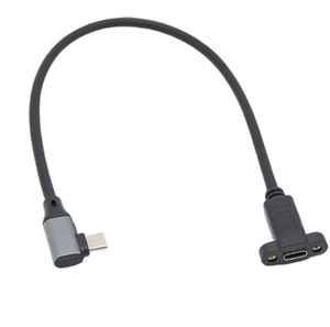 90度<span class=keywords><strong>USB</strong></span> C公到<span class=keywords><strong>USB</strong></span> C母，带面板安装螺钉16芯PD100W 4K60HZ电缆