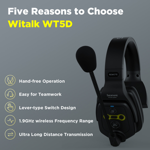 Saramonic WiTalk-auriculares recargables para comunicación de películas en el hogar, intercomunicador Inalámbrico Full Duplex para 5 y 9 personas, 1312 pies - Product Image 5
