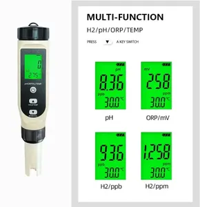 2025 NEWEST 4 in 1 PH/ORP/H2/Tempハイドロジェンリッチ水質試験用バックライトウォーター試験付き飲料水工場価格OEM - Product Image 5