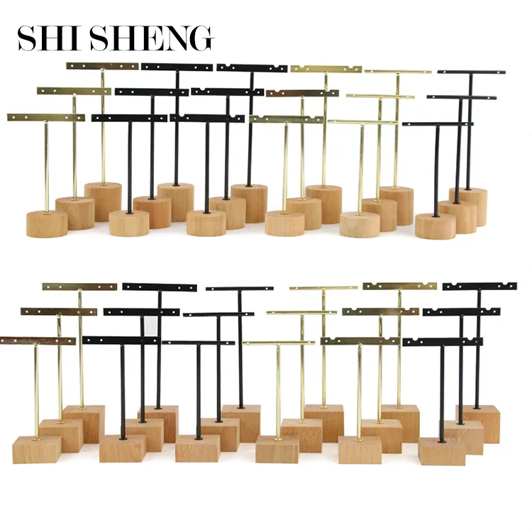 SHI SHENG-Soporte de exhibición para pendientes, Base de madera, joyería colgante para tienda, accesorios de fotografía, 3 uds.