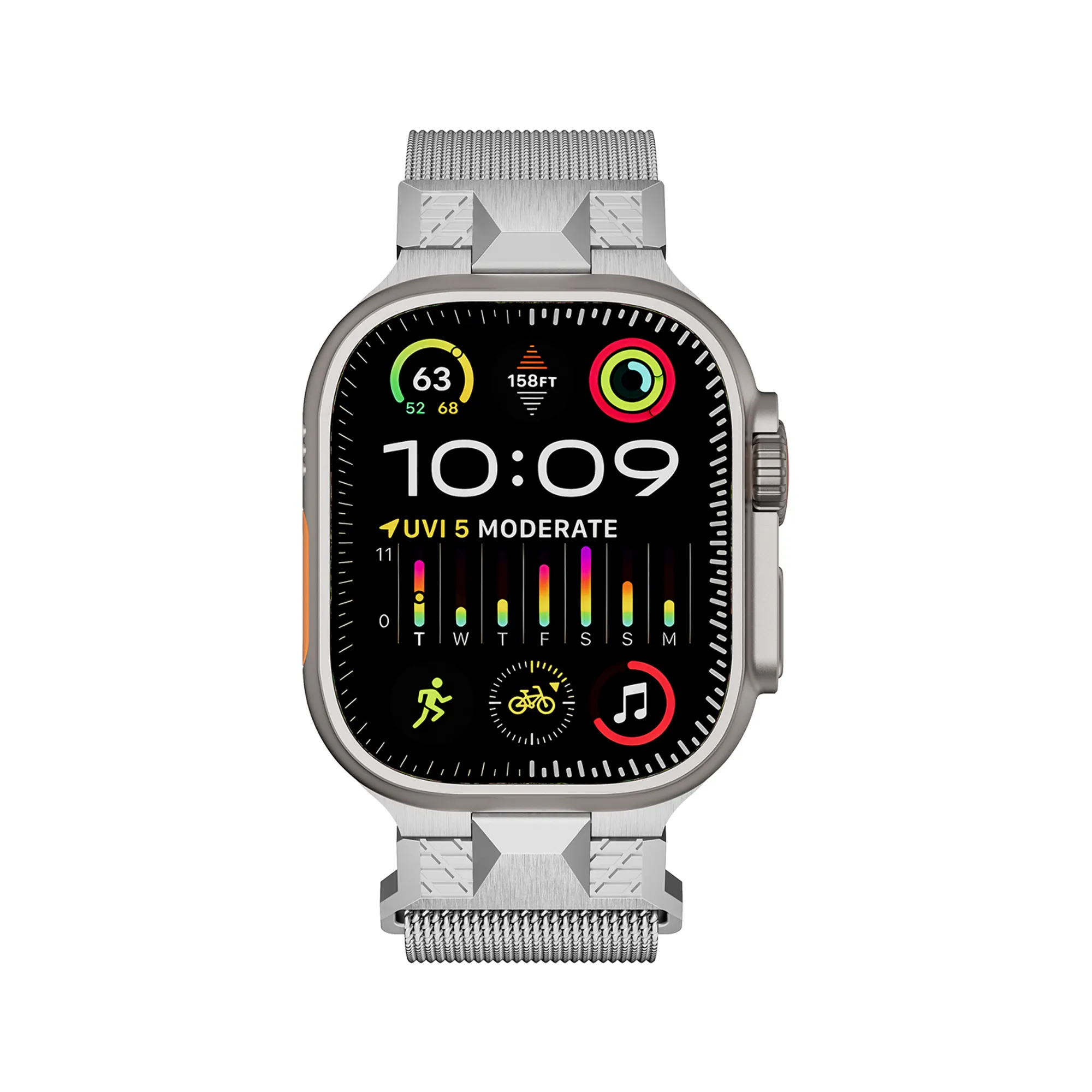 สายนาฬิกา Milanese สุดหรูสายรัดสแตนเลสสตีลหรูหราสายรัดโลหะ Milanese LOOP Smart iWatch