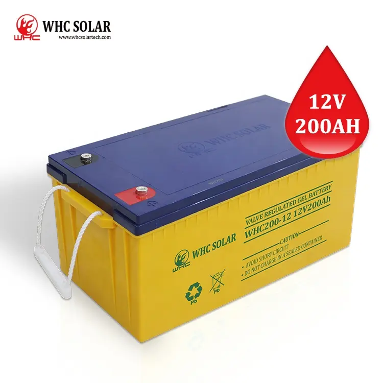 WHC солнечная батарея 12V 24V100AH 500AH 1000AH 2000AH гелевая батарея свинцово-кислотные батареи цена