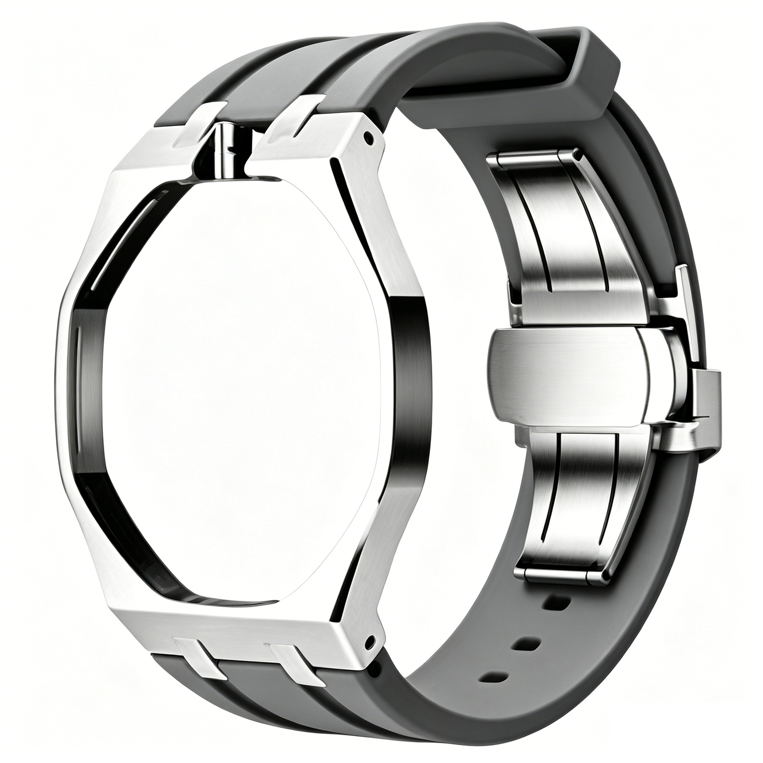 Silver- gray -12 o clock crown