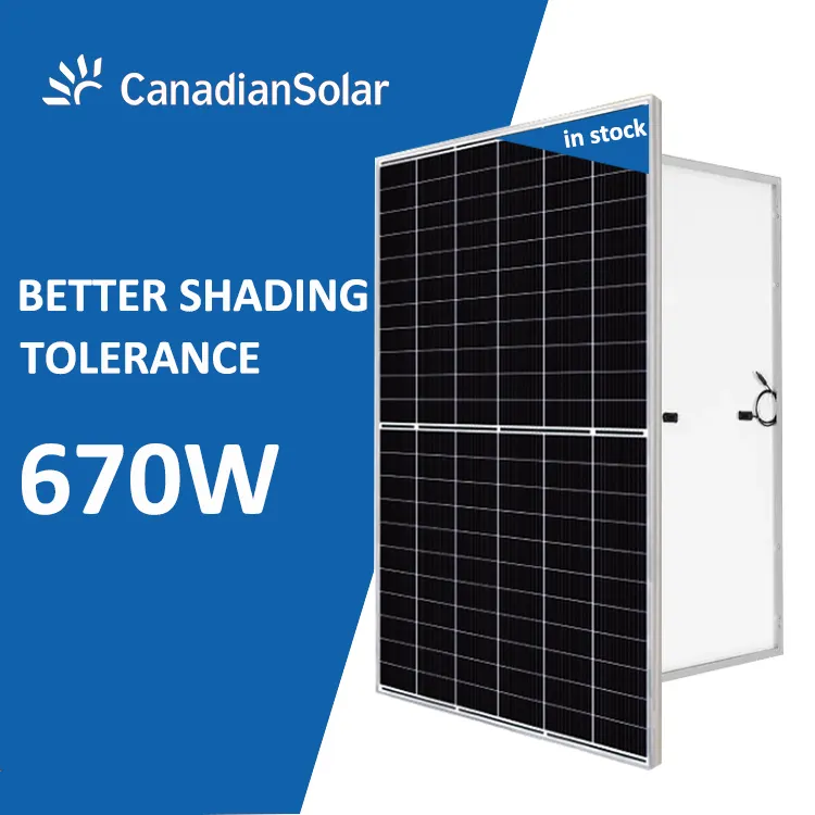 Paneles solares mono canadienses de alta calidad de 600W Panel solar canadiense de 650W 670W