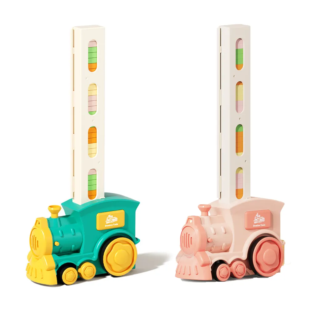 Produk populer baru kedatangan baru Permainan kereta domino otomatis listrik blok mainan edukasi mainan belajar anak dengan cahaya & musik