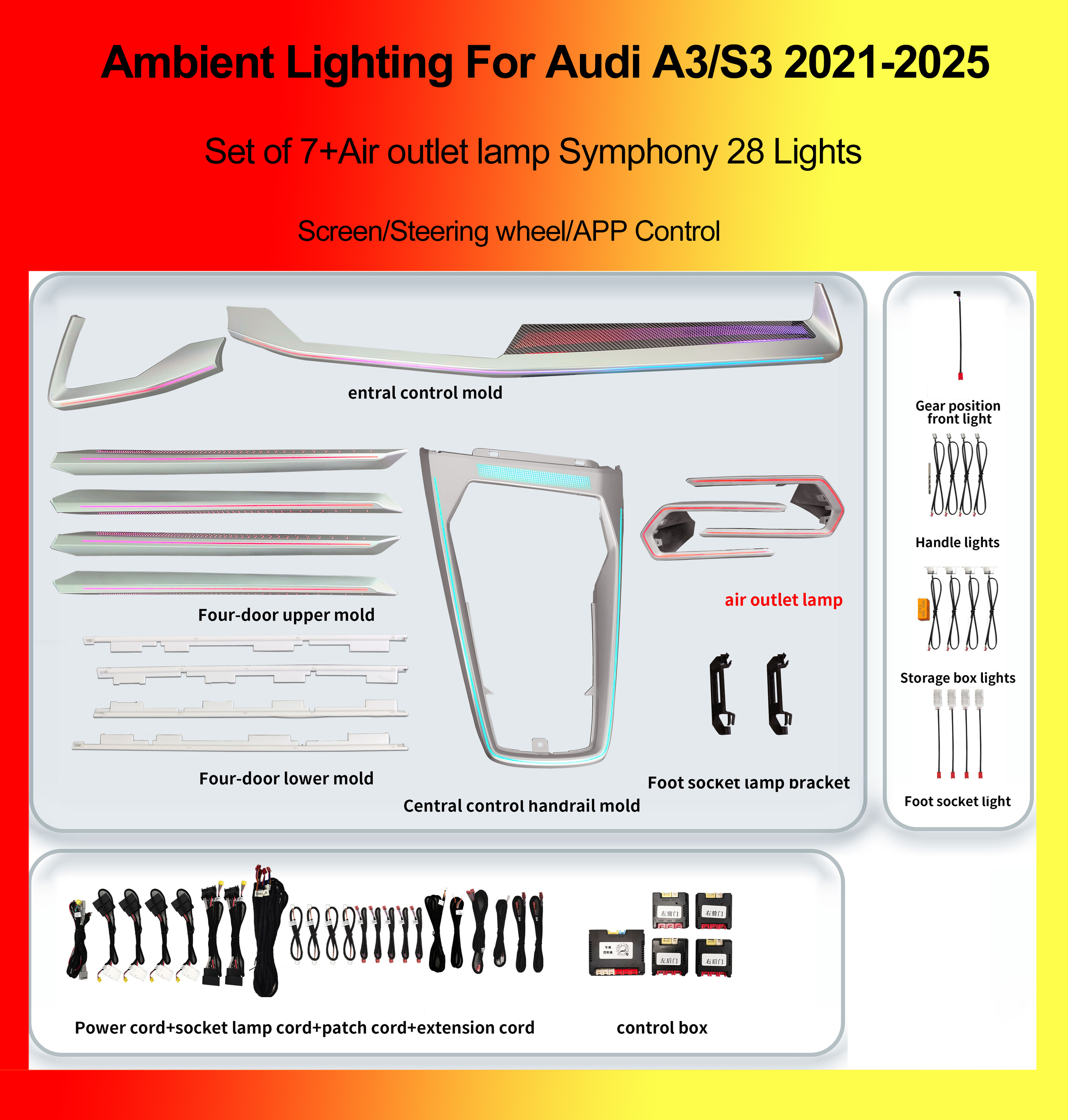 Set of 7+Air outlet lamp Symphony 28 Lights