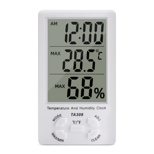 带时间显示温度湿度监测仪的数字室内湿度计温度湿度计 - Product Image 2