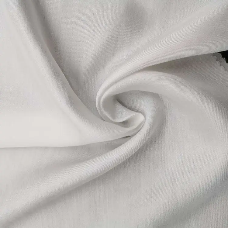 68 viscosa 32 Sarga de seda 14mm mezcla de tela blanca para ropa