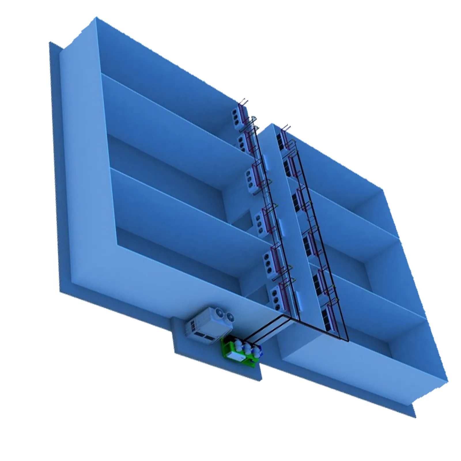 Compresseur à vis 70HP R410a ensembles de surgélation complets fournissant une capacité congelée de 2MT/heure sous une température ambiante élevée de 50'C