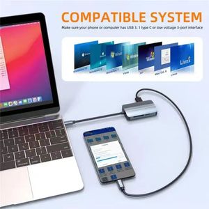 10-in-1 tip-c Hub ile Laptop standı USB3.0 RJ45 100Mbps PD AV SD <span class=keywords><strong>TF</strong></span> ses HD tv'ler ve ses oyuncular ile uyumlu