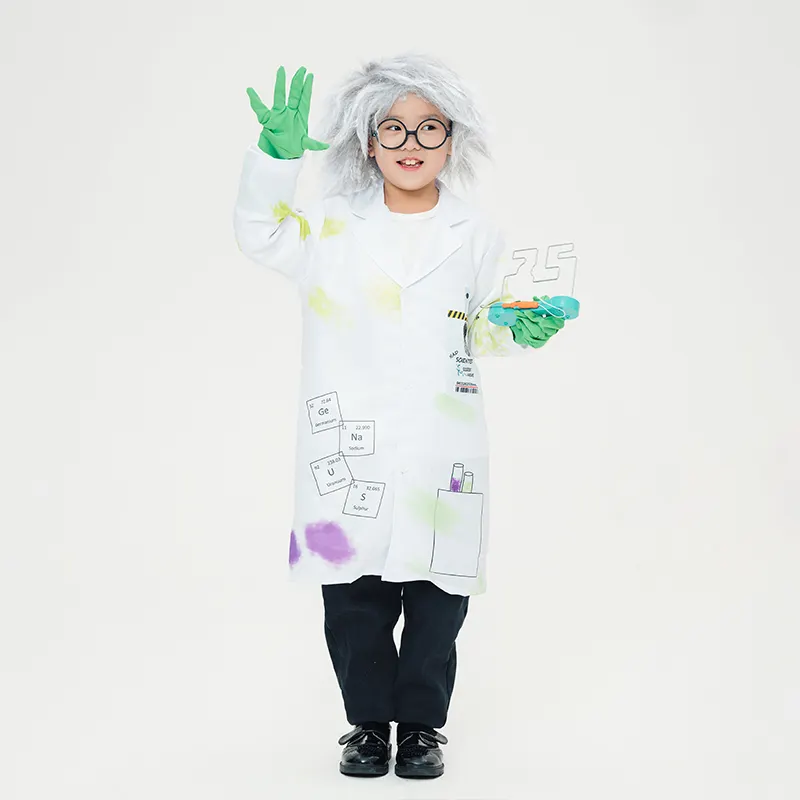 Disfraz de Cosplay para niños de Mad Scientist, ropa de actuación para estudiantes de jardín de infantes