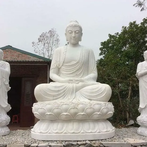 Vendita calda marmo fatto a mano meditando shakyamuni grande statua di buddha decorazione della casa statua seduta buddha