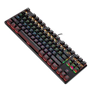 迷你K400 USB有线87键RGB背光人机工程学键盘笔记本电脑游戏键盘 - Product Image 1