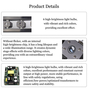 ZY Tam Renkli 6 Gözlü RGB Lazer Işık <span class=keywords><strong>DMX</strong></span> Disko Lazer Hareketli Kafa Işığı DJ Disko Gece Kulübü Sahne 6 Gözlü Hareketli Kafa Lazer Bar - Product Image 3