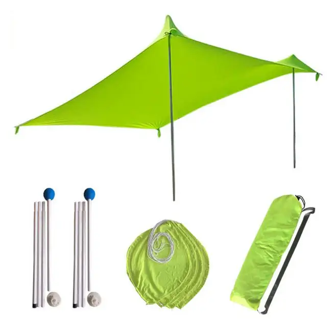 Portátil refugio lona toldo de sombra UPF50 protección UV carpa de playa