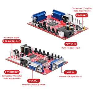 Juego de Arcade VGA a CGA RGBS/CVBS/, placa Convertidora de vídeo, accesorio de juego DIY, Chips, placa de circuito de Joystick - Product Image 5