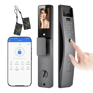 Blocco intelligente 3D per riconoscimento delle impronte digitali con tastiera digitale e serratura automatica e connettività WiFi per la sicurezza domestica delle porte in legno