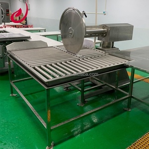 卧式金属电动商用冷冻全猪肉骨切割带锯机刀片屠宰设备