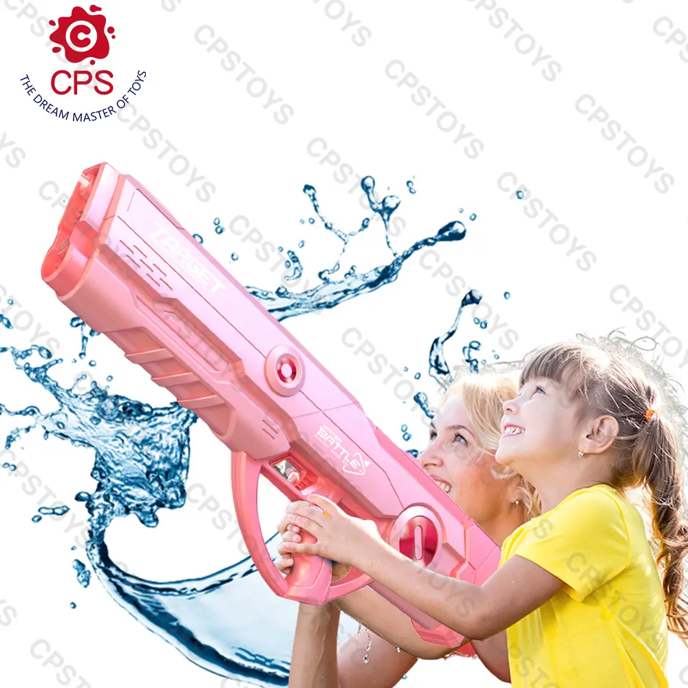 2024 nuevas pistolas de chorro de agua para adultos batería potente pistola de agua eléctrica 820ML tanque de agua piscina juguetes al aire libre para niños
