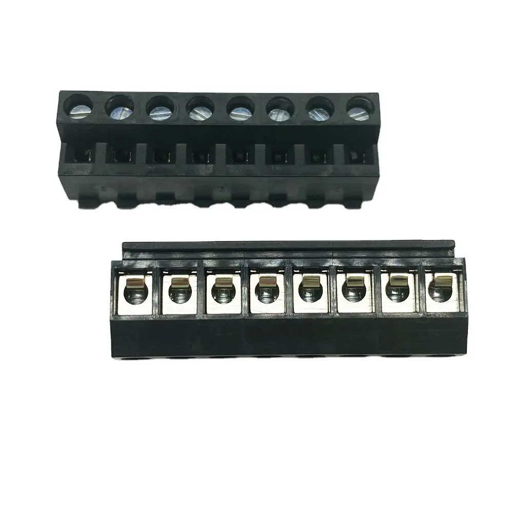 5.00Mm Pitch Electronics Messing Terminal Blocks Female 08P (02P-24P) Vertind Pa66 Zwart Low Cost 100Pcs Moqterminal Blocks