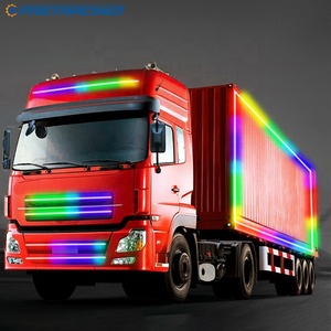 24V evrensel RGB <span class=keywords><strong>LED</strong></span> Grille Neon uyarı ışığı çubuğu renkli akan kamyon otobüs arabalar için <span class=keywords><strong>LED</strong></span> ışık aksesuar