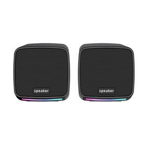 Venta al por mayor negro USB 2,0 con cable RGB ordenador altavoz teatro sistema de sonido Gaming LED luz escritorio Mini altavoces - Product Image 5