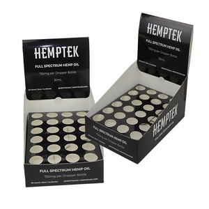 Caja de exhibición de cartón personalizada con agujero 12 24 ranuras tubo de cigarrillo de tabaco caja de papel para botella de aceite esencial - Product Image 1