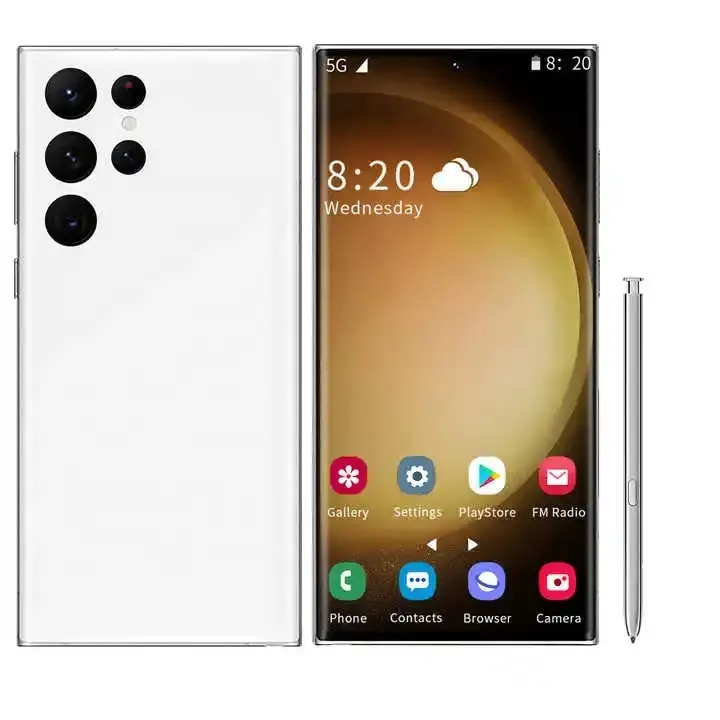 Preço de fábrica barato novo telefone inteligente Android S23 Ultra 7.3 polegadas 16GB + 1TB Rede completa 5g WiFi 100MP câmera HD Smart Phone