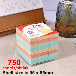Foska, venta al por mayor, adhesivo de notas adhesivas personalizado, bloque de notas de papel de 4 colores, almohadillas de papel coloridas para escribir, papelería - Product Image 2