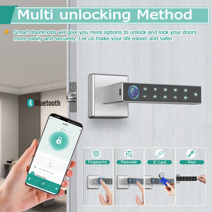 Camakt 2024 <strong>New</strong> Silver Tuya Smart <strong>Lock</strong> Door Face Recognition Fingerprint Password Card <strong>Key</strong> Smart Door <strong>Lock</strong> - Product Image 4