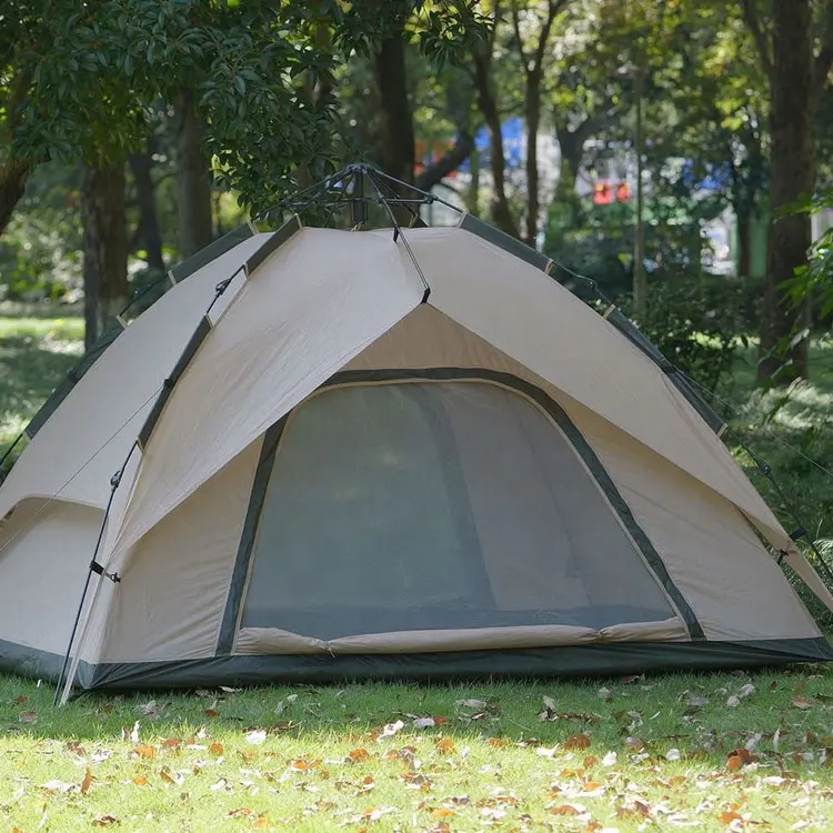 Tenda pieghevole quattro stagioni per esterno ispessita impermeabile 2 uomini/4 persone, piccola tenda da campeggio