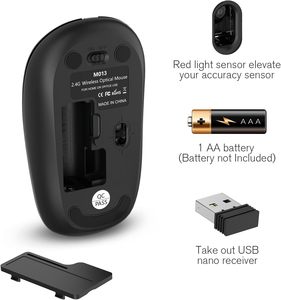 Prezzo di fabbrica Mouse 2.4 Wireless Mouse Ghz 800-1600Dpi Click Slient Gaming Computer Mouse da ufficio per PC portatile - Product Image 5