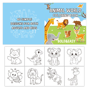 Cartoon Animal <strong>World</strong> 40-Page Softcover Coloring <strong>Book</strong> for Kids Custom Drawing with Paper Printing Service - Product Image 3