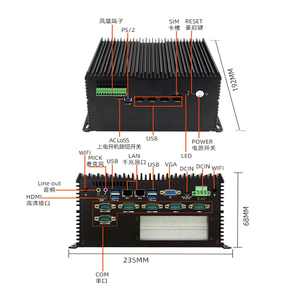 Küçük bilgisayar PCIE X16 , PCIE X4 yuvası çift PCI yuvası endüstriyel gömülü kutu mini pc mühendis için - Product Image 4