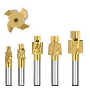 M6-M16 High-speed Steel Countersunk Head Milling <strong>Cutter</strong> 4-tooth Titanium Plated Straight Shank End Milling <strong>Cutter</strong> - Product Image 2