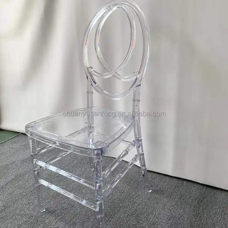Cadeira de cristal transparente de acrílico, cadeira moderna de policarbonato para jantar, cadeira fantasma de plástico transparente para meio do século furnitu